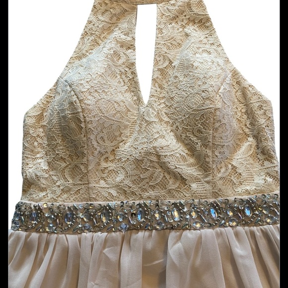 Macy's Gold Halter Sundress for Prom - Picture 3 of 7